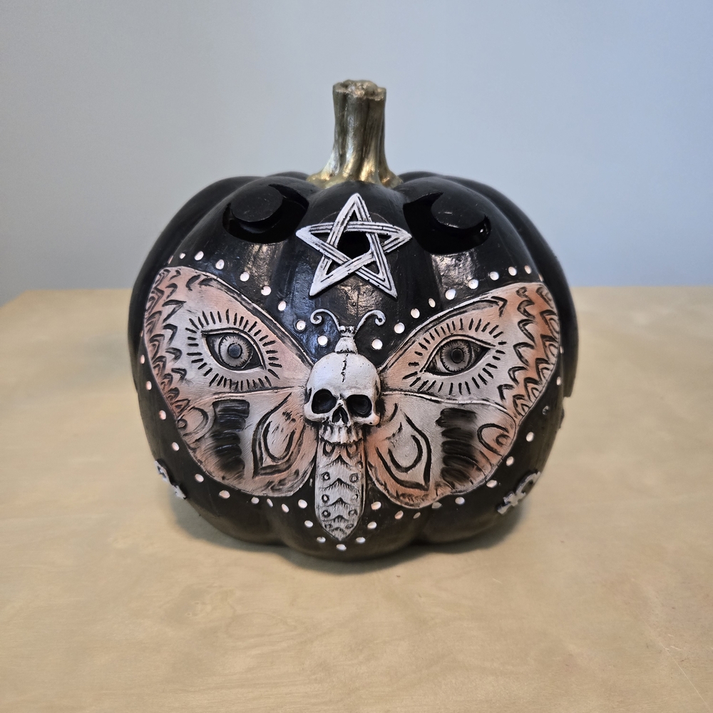 Cost Plus World Market Black and Gold Halloween Pumpkin Decor
